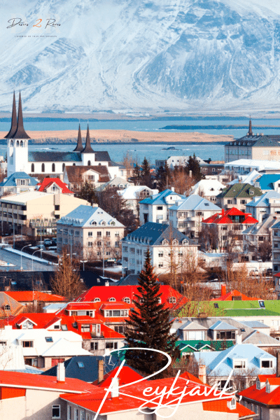Vue du ciel de Reykjavik, la capital de l'Islande