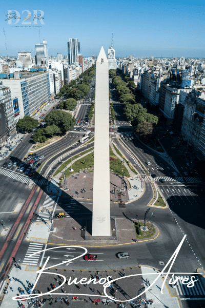 Vue du ciel d'un monument de la ville de Buenos Aires