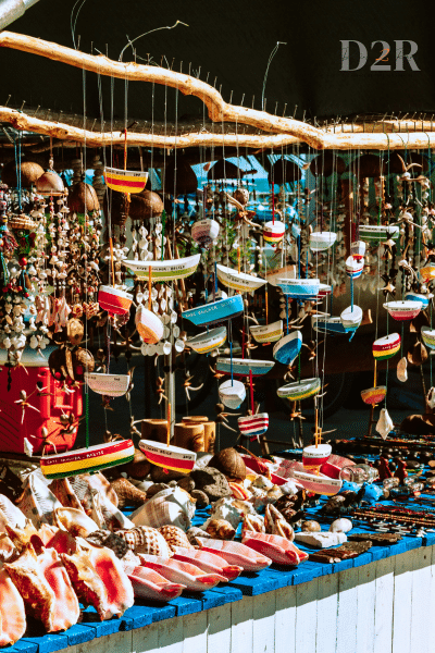 Photo d'un marché de coquillage au Belize