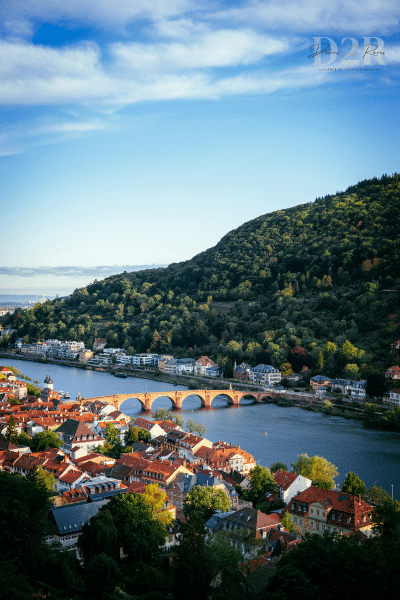 Vue du ciel de la ville de Heidelberg